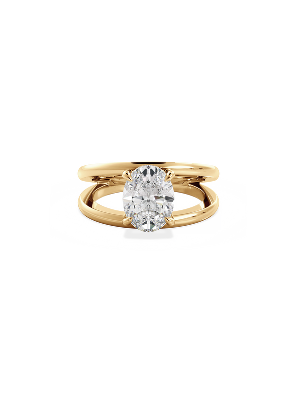 Oval Signature Double Band Ring