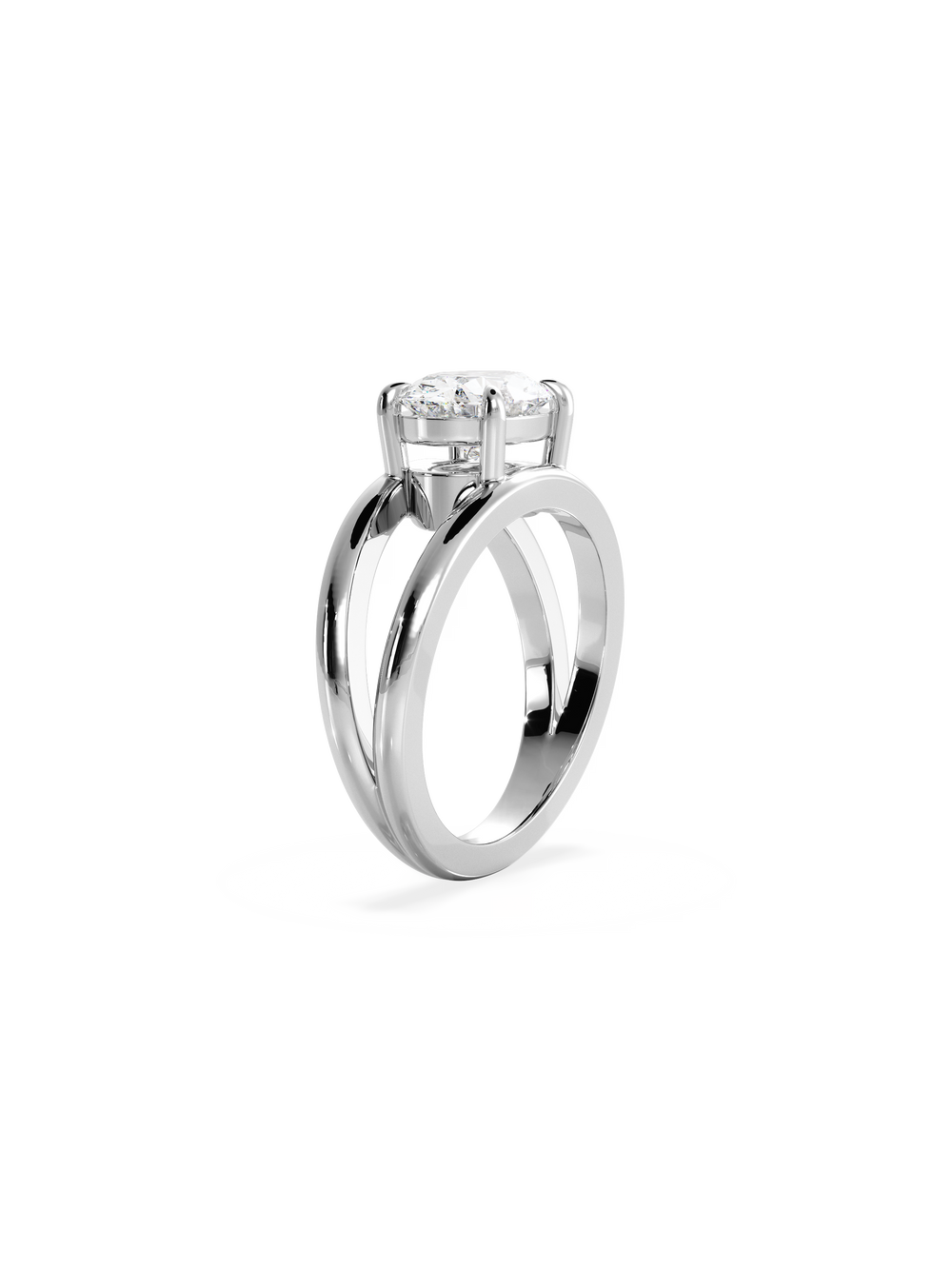 Oval Signature Double Band Ring - View 
