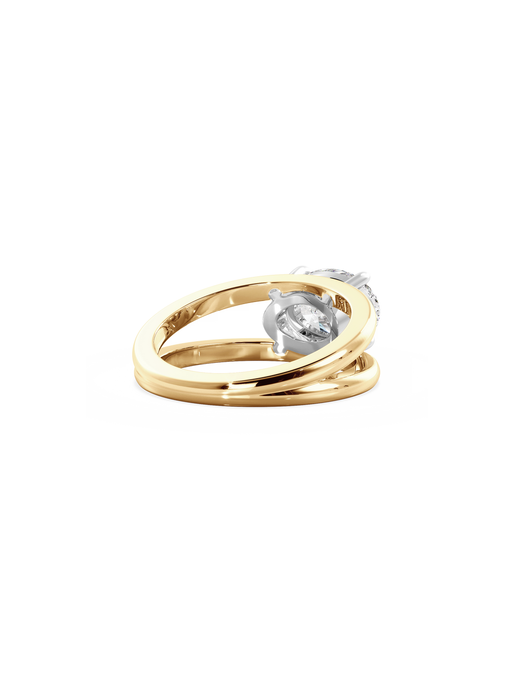 Oval Signature Double Band Ring - View 