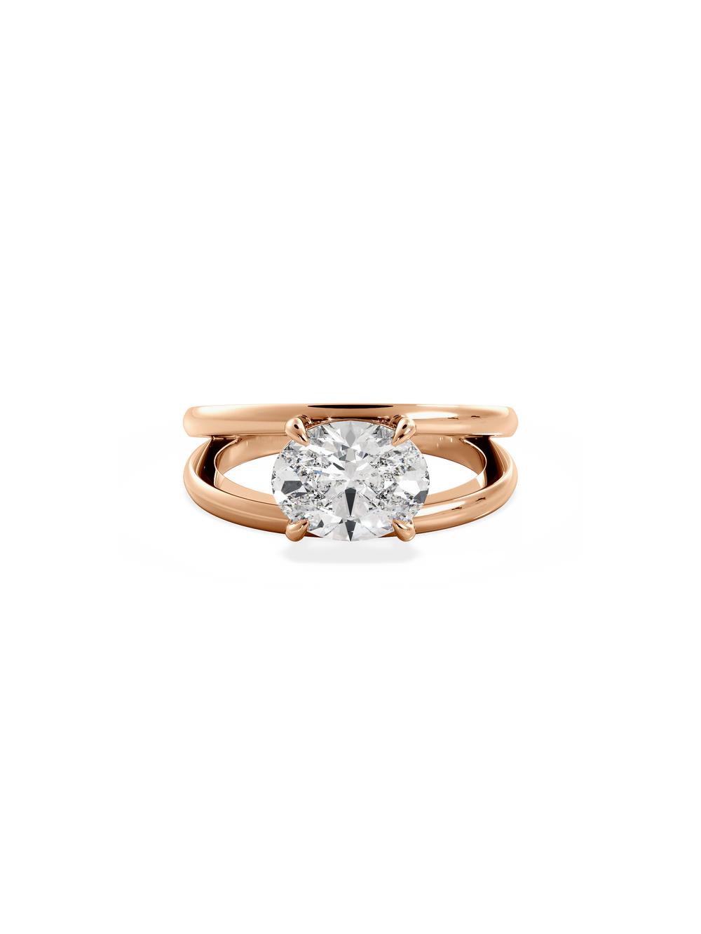 Oval Signature Double Band Ring - View 