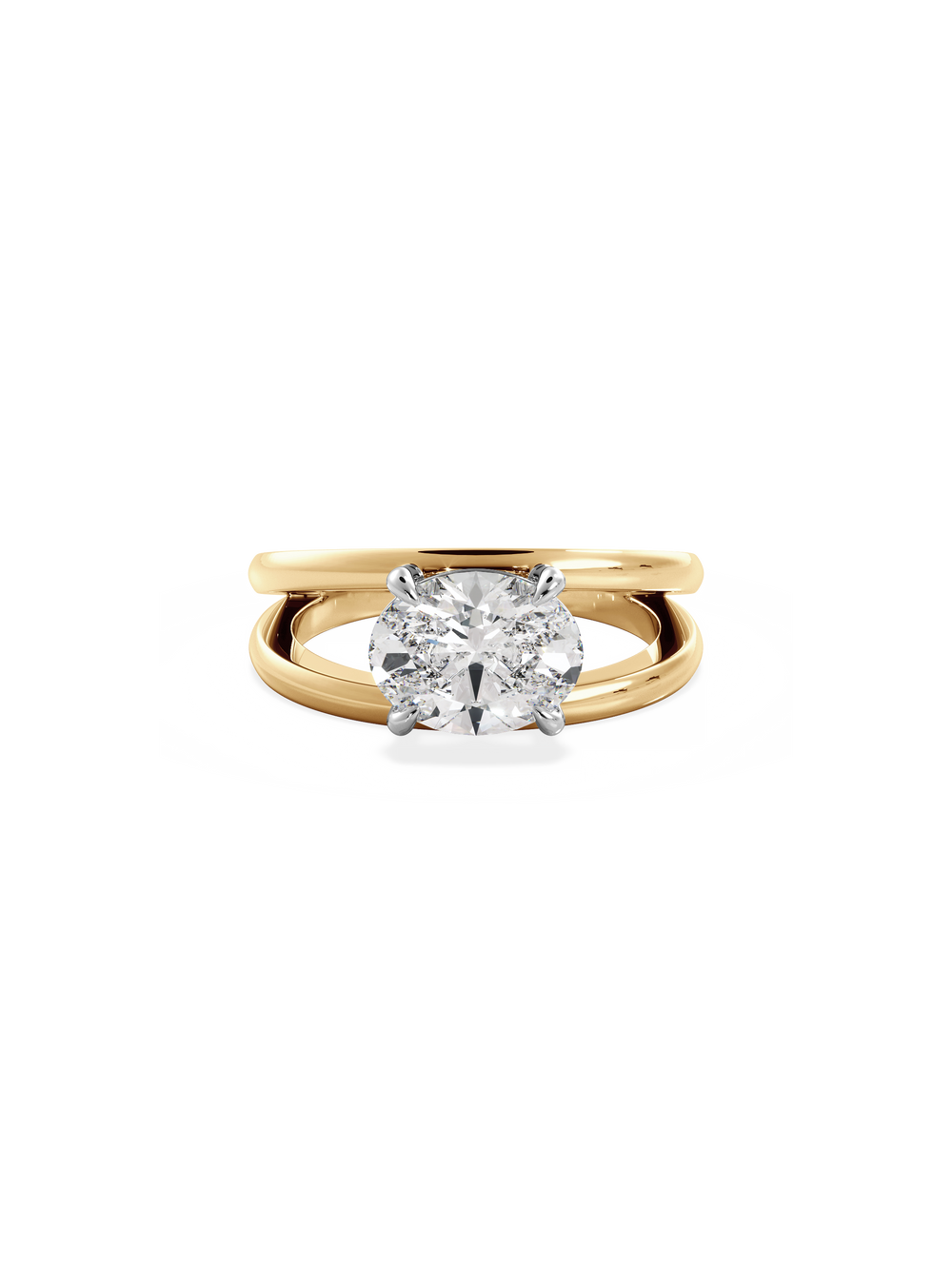 Oval Signature Double Band Ring - View 