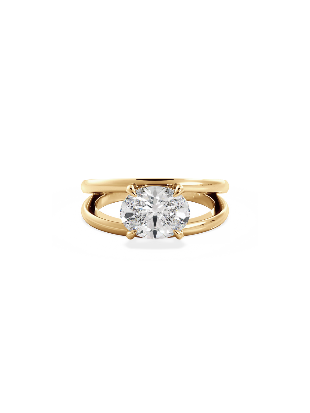 Oval Signature Double Band Ring - View 