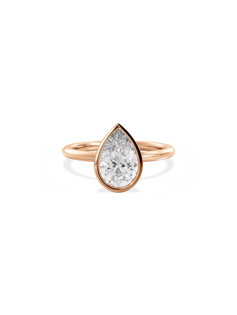 Pear Signature Bezel Solitaire - View 