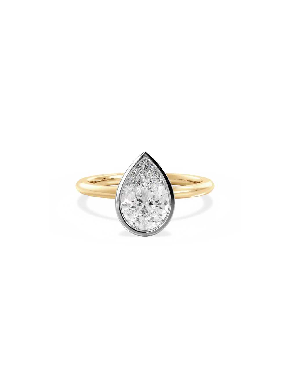 Pear Signature Bezel Solitaire - View 