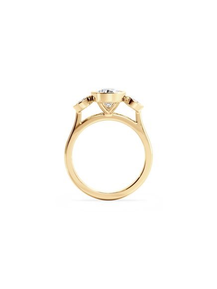 Pear Bezel Cosmic Trio Ring