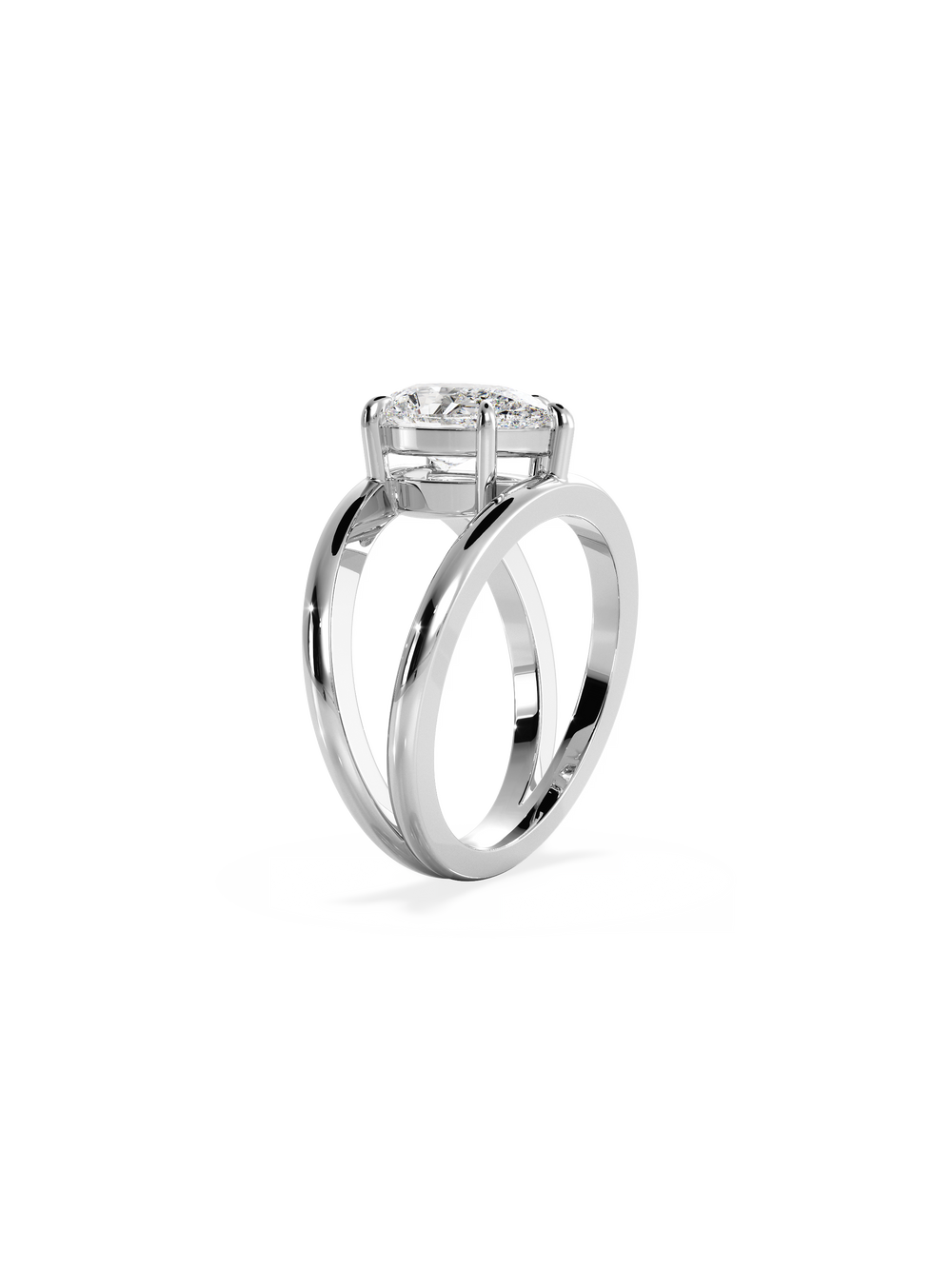 Pear Signature Double Band Ring - View 