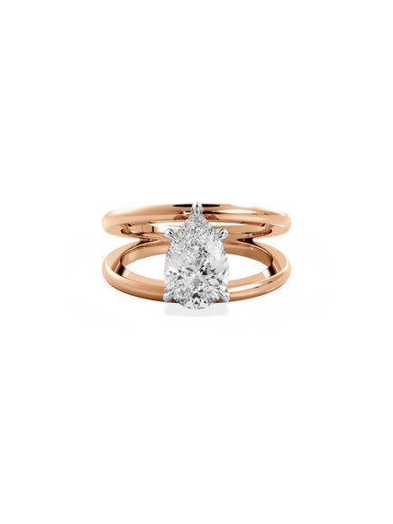 Pear Signature Double Band Ring