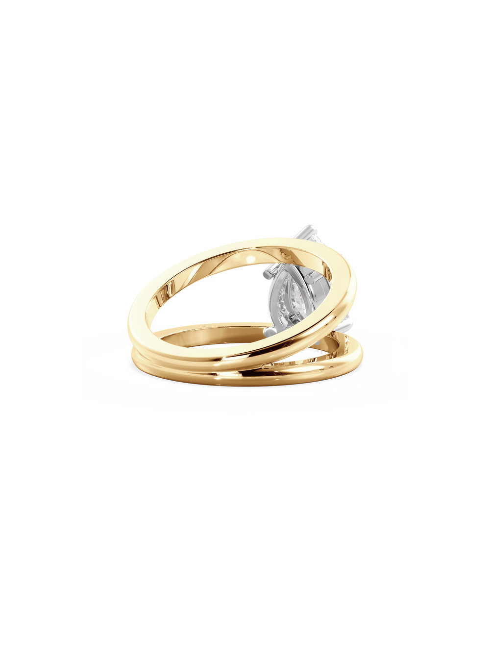 Pear Signature Double Band Ring - View 