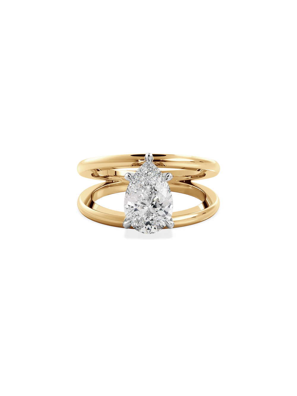 Pear Signature Double Band Ring - View 