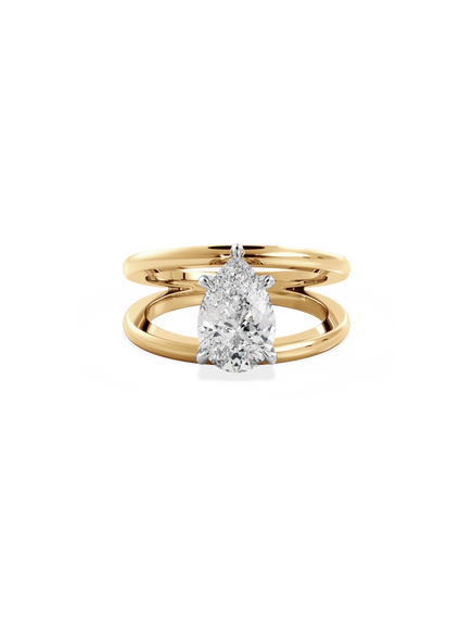 Pear Signature Double Band Ring