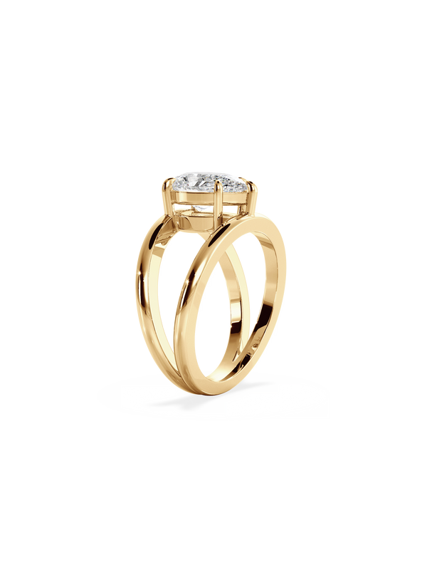 Pear Signature Double Band Ring