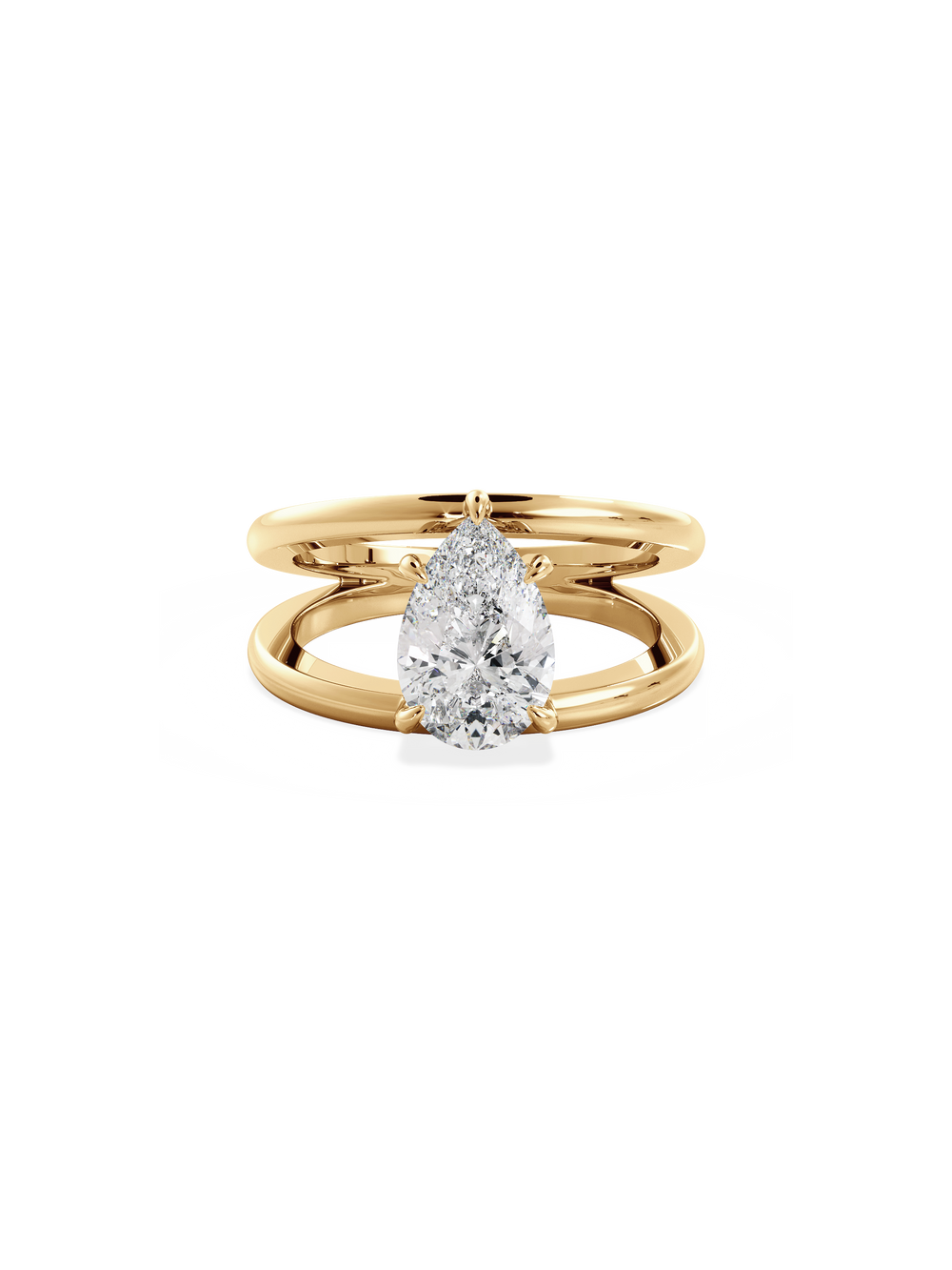 Pear Signature Double Band Ring - View 
