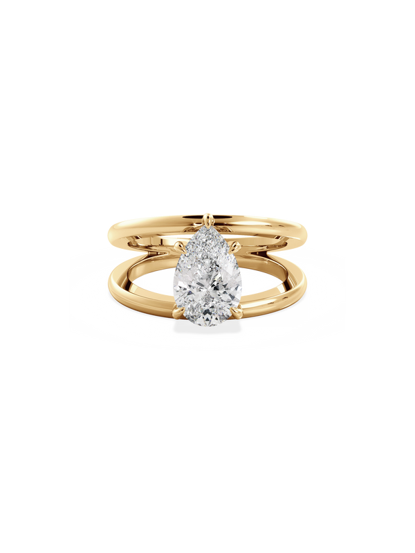 Pear Signature Double Band Ring
