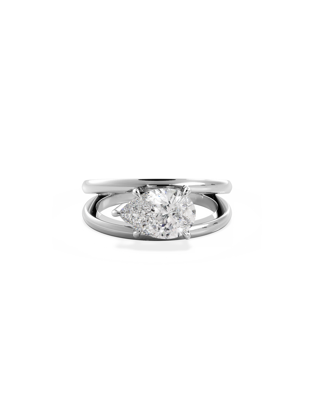 Pear Signature Double Band Ring - View 