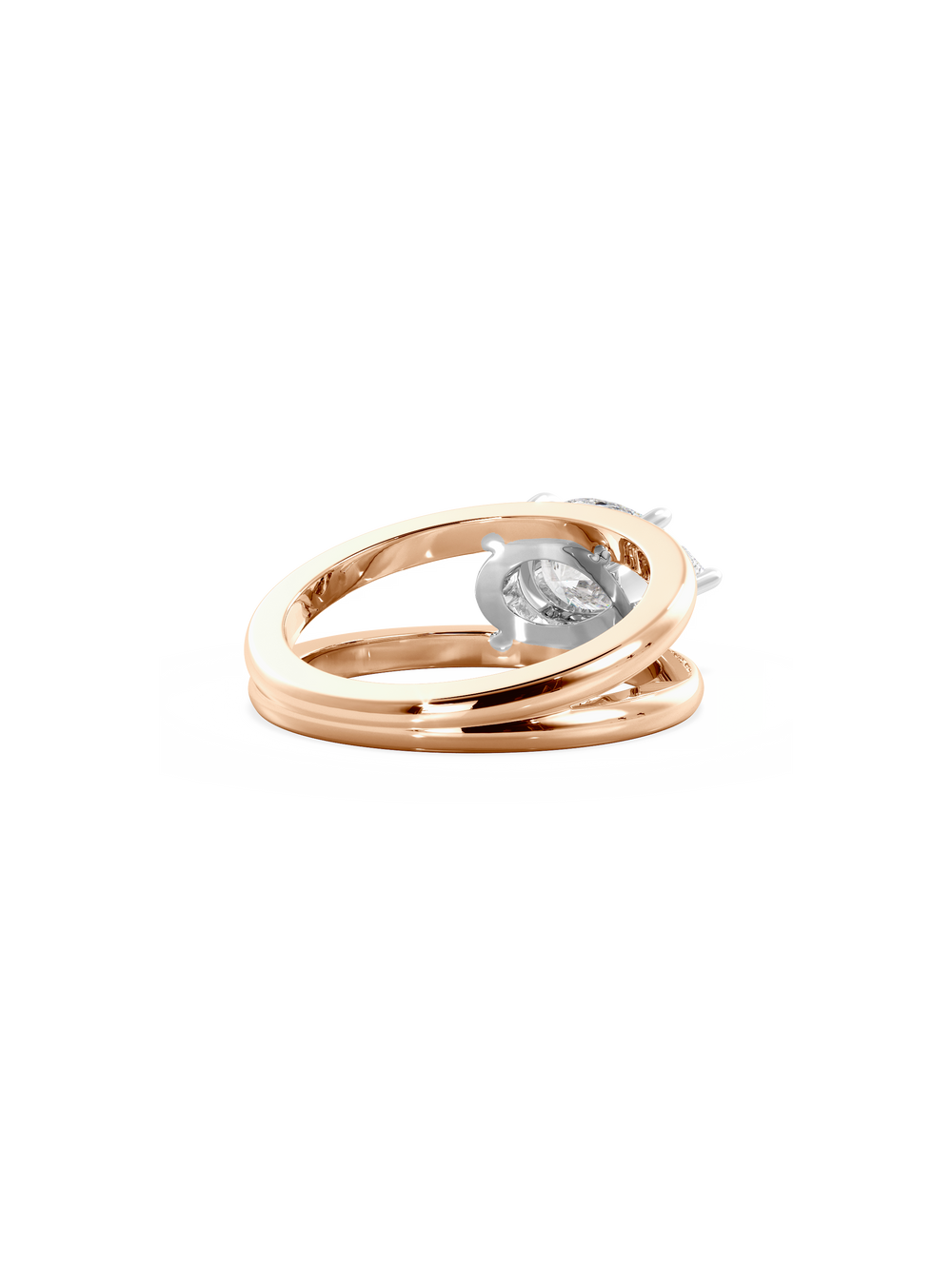Pear Signature Double Band Ring - View 