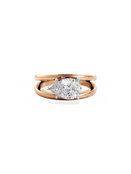 Pear Signature Double Band Ring