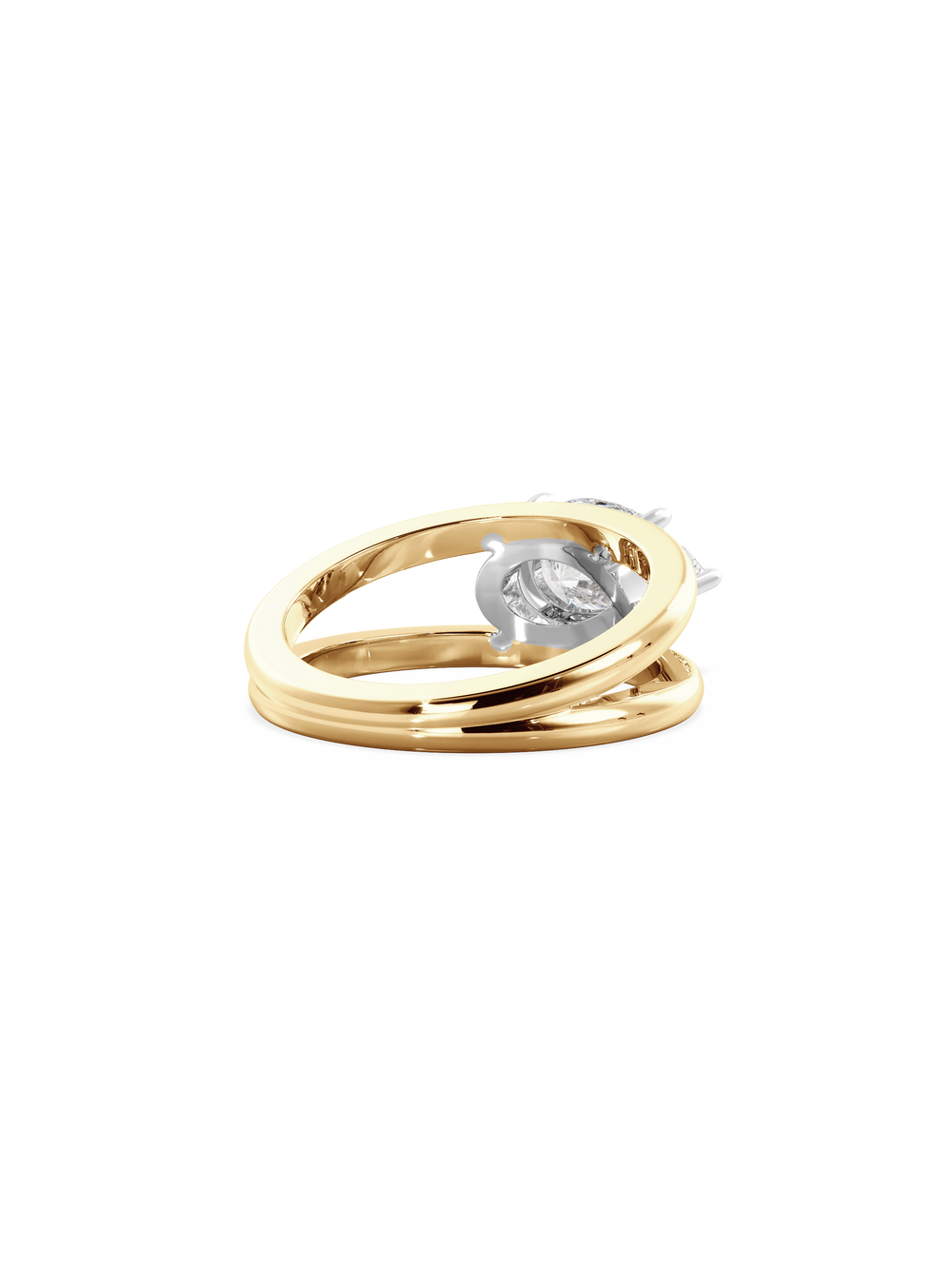 Pear Signature Double Band Ring - View 