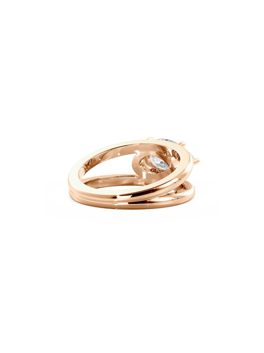 Pear Signature Double Band Ring - View 