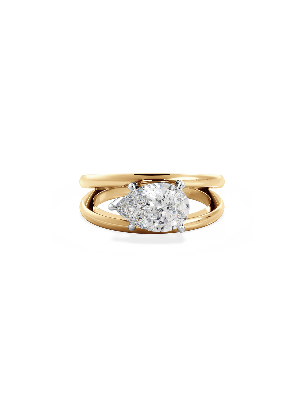 Pear Signature Double Band Ring - View 