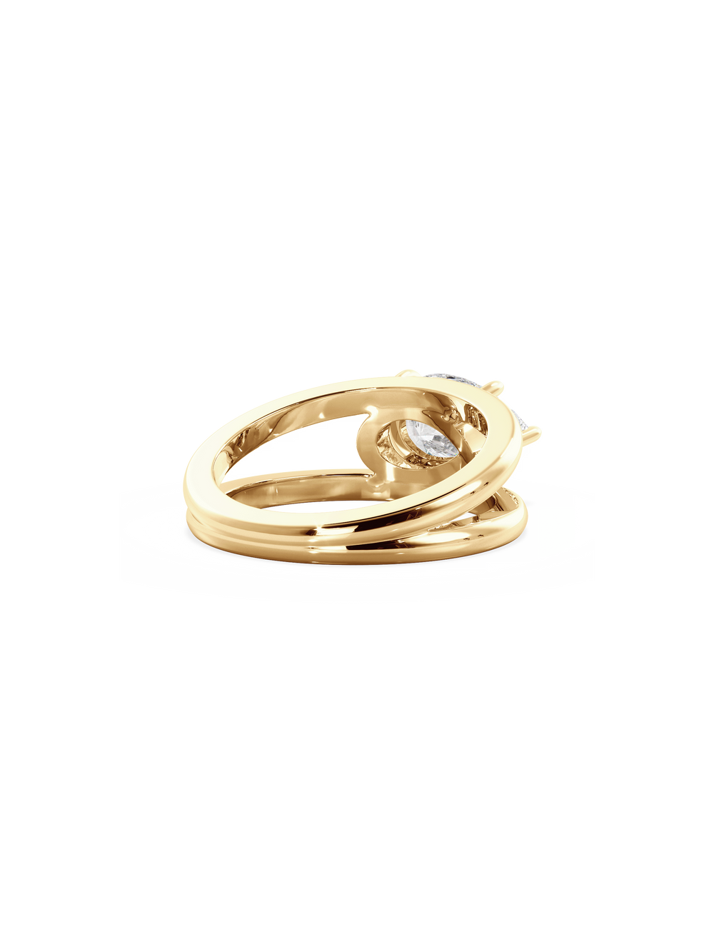 Pear Signature Double Band Ring - View 