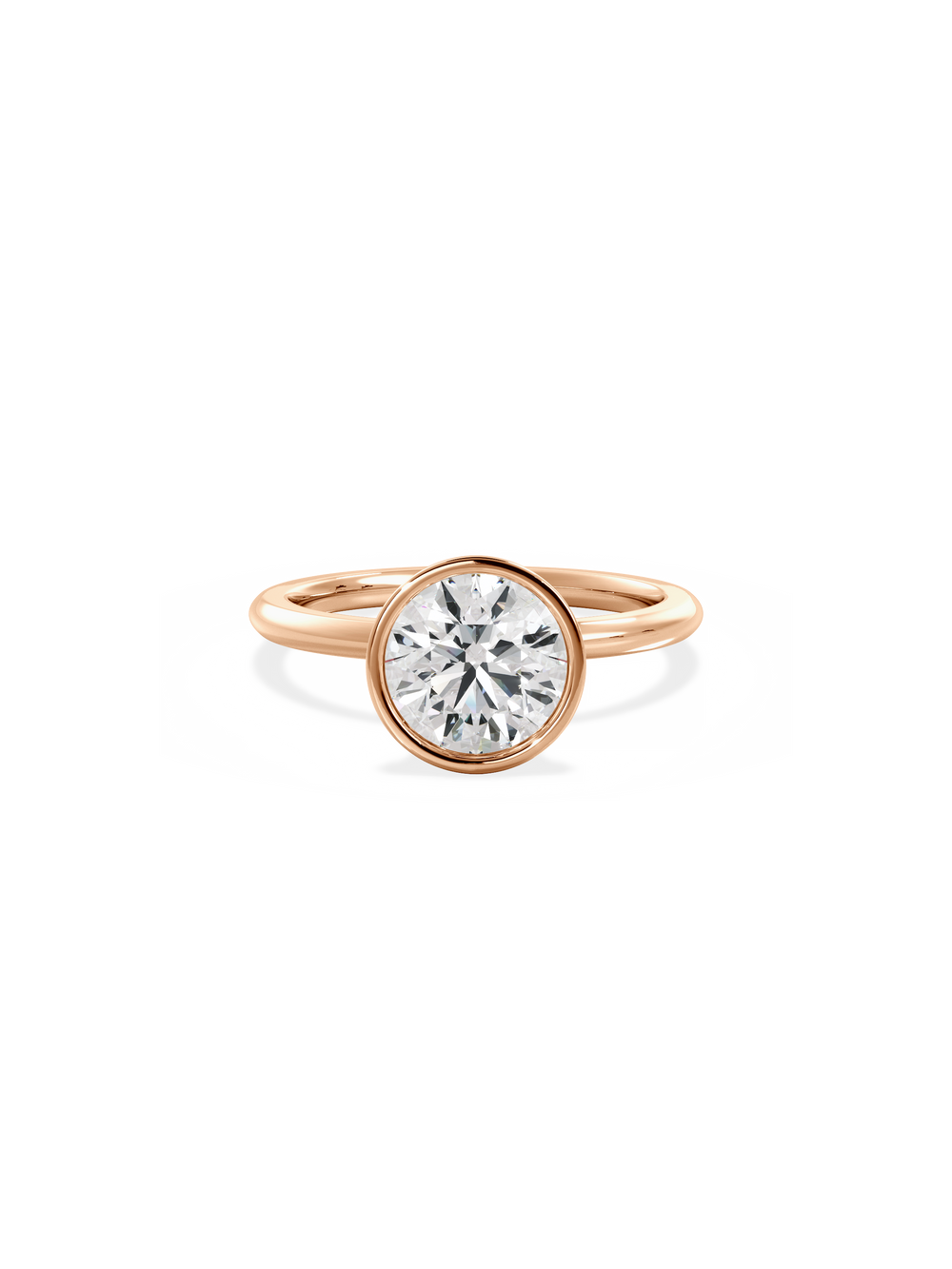 Round Signature Bezel Solitaire - View 