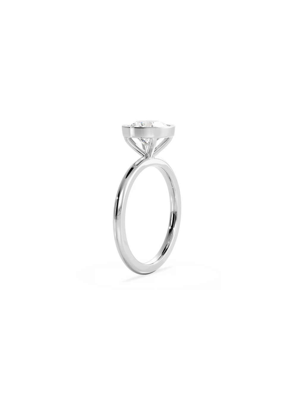 Round Signature Bezel Solitaire - View 