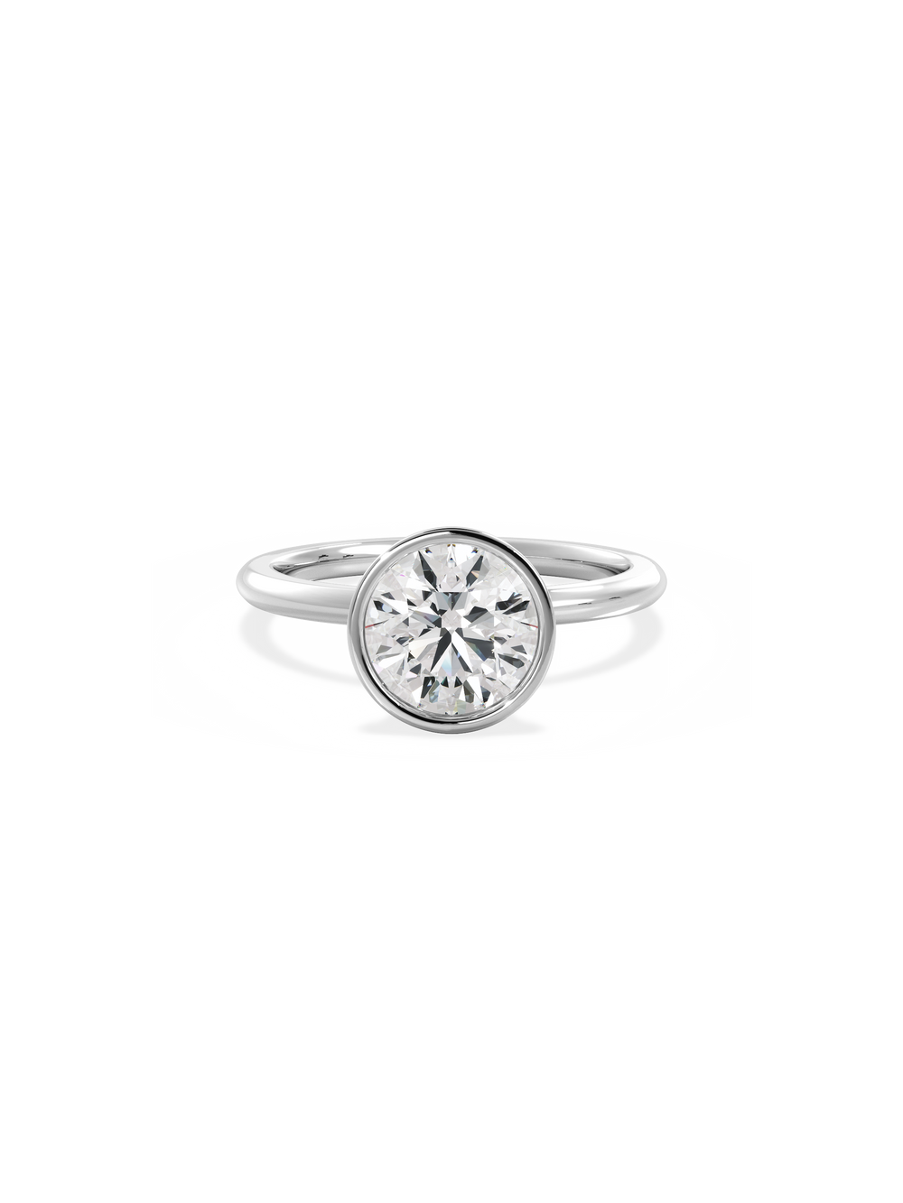 Round Signature Bezel Solitaire - View 