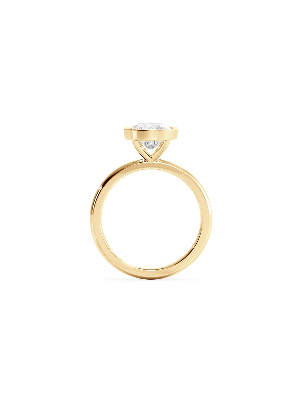 Round Signature Bezel Solitaire - View 
