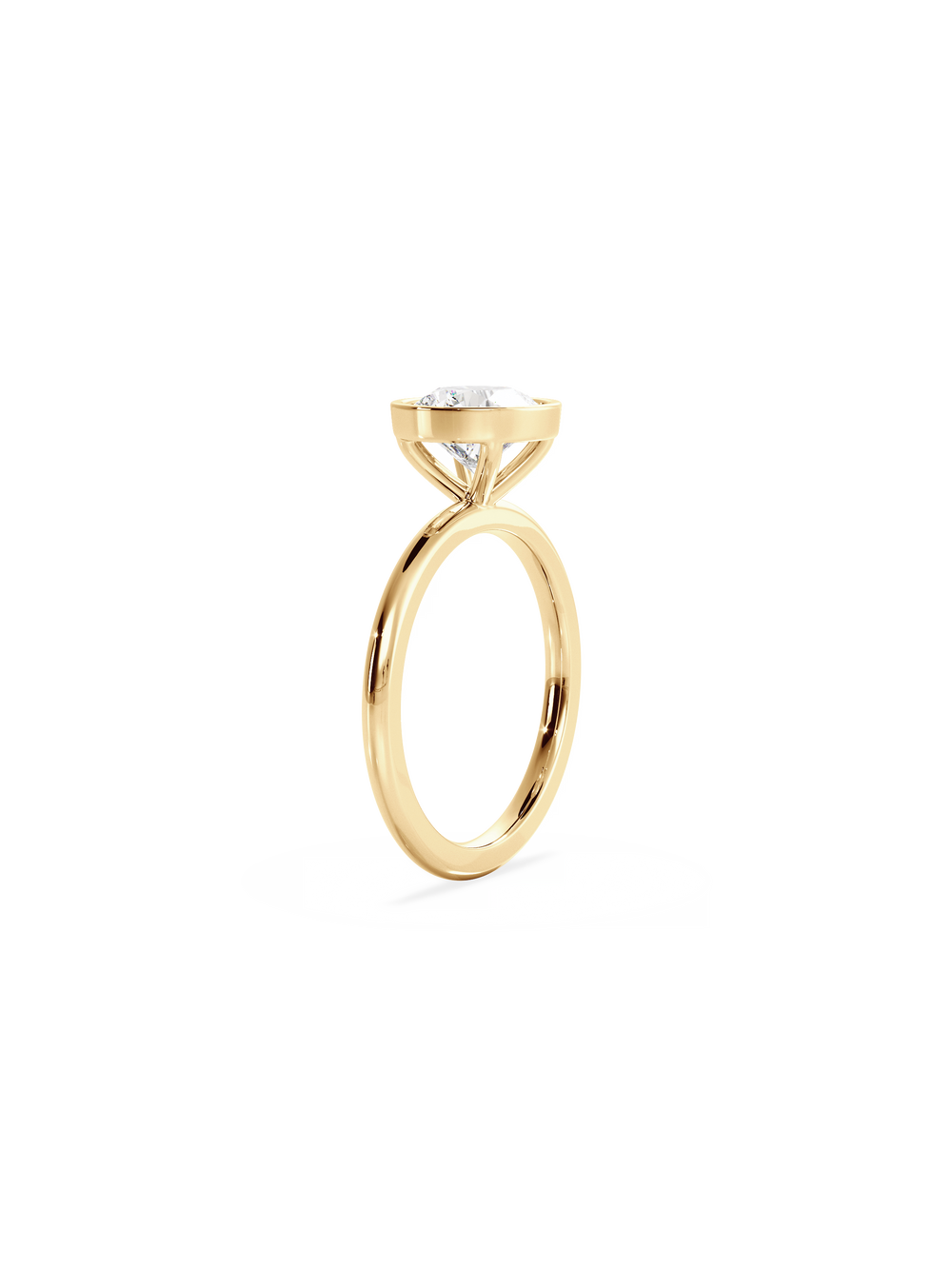 Round Signature Bezel Solitaire - View 