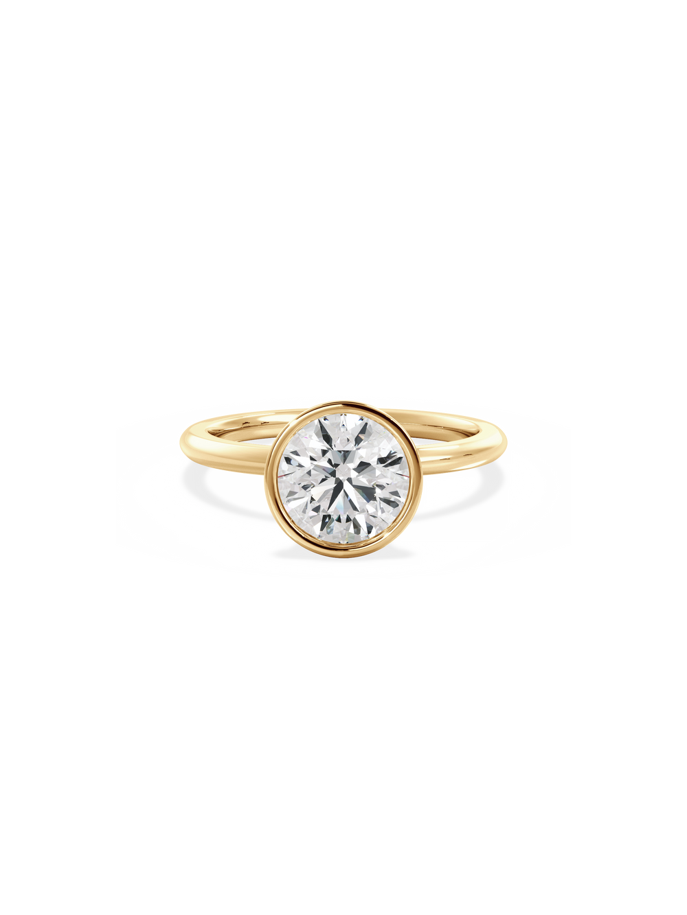 Round Signature Bezel Solitaire - View 