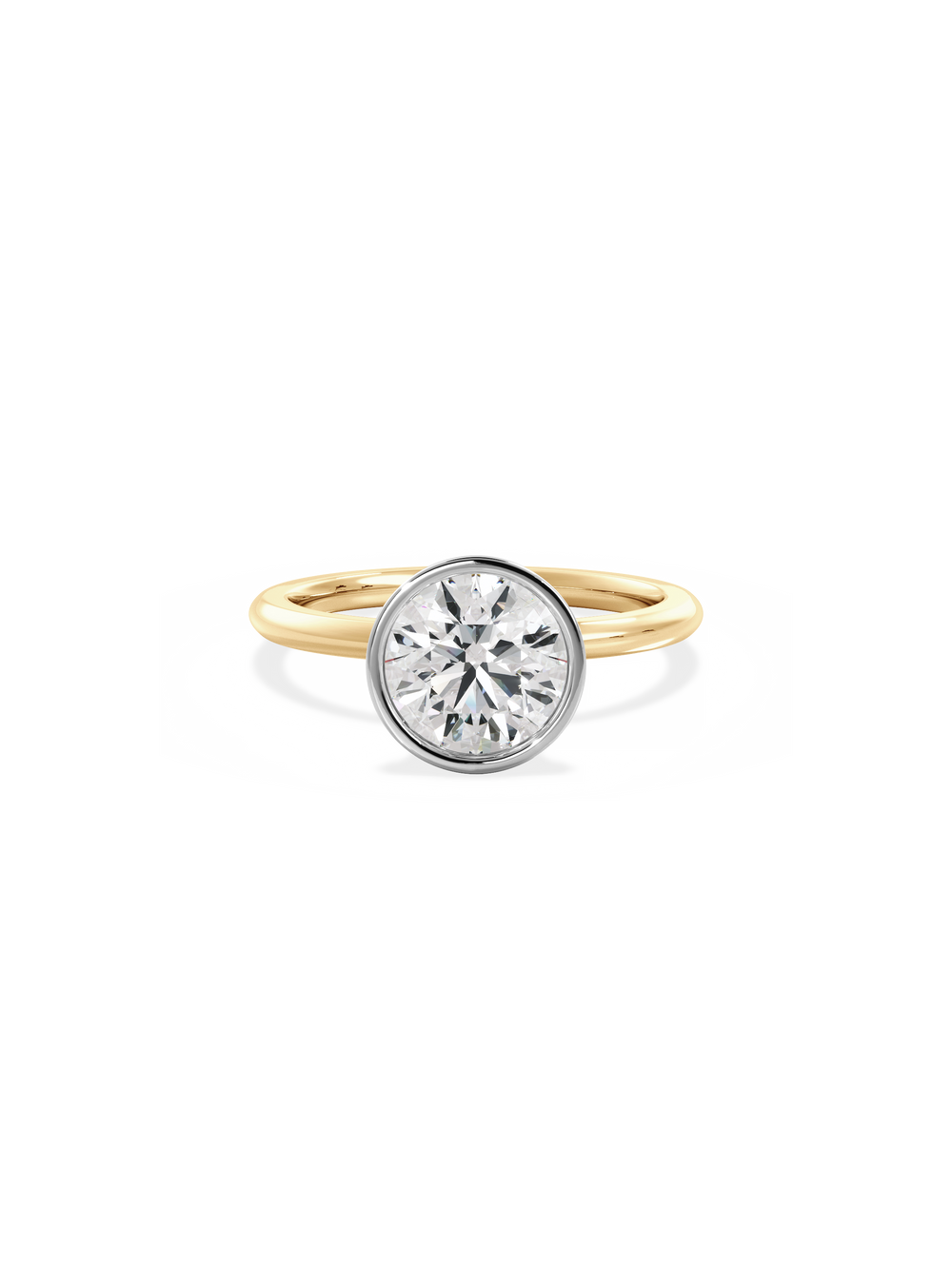 Round Signature Bezel Solitaire - View 