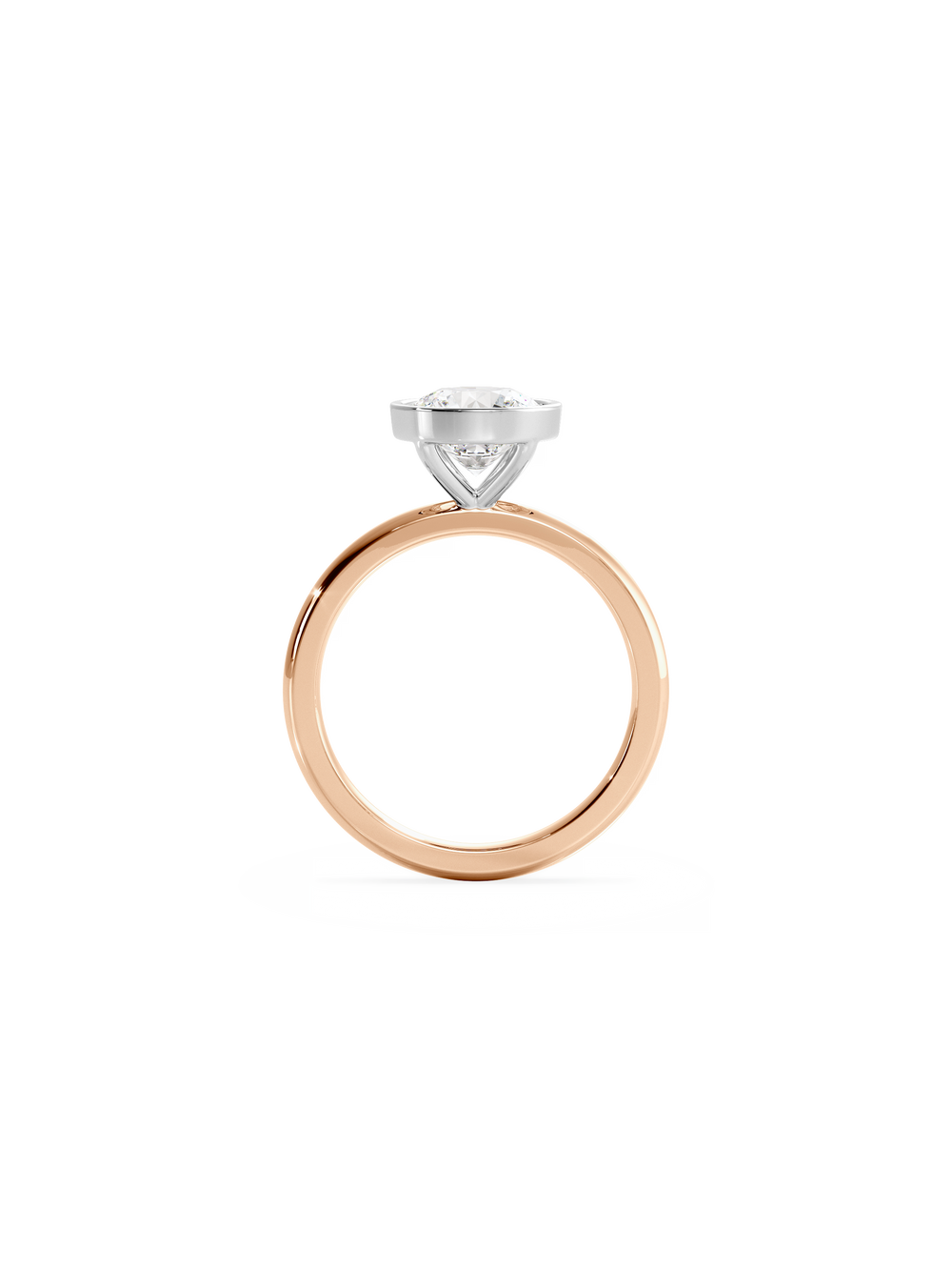 Round Signature Bezel Solitaire - View 