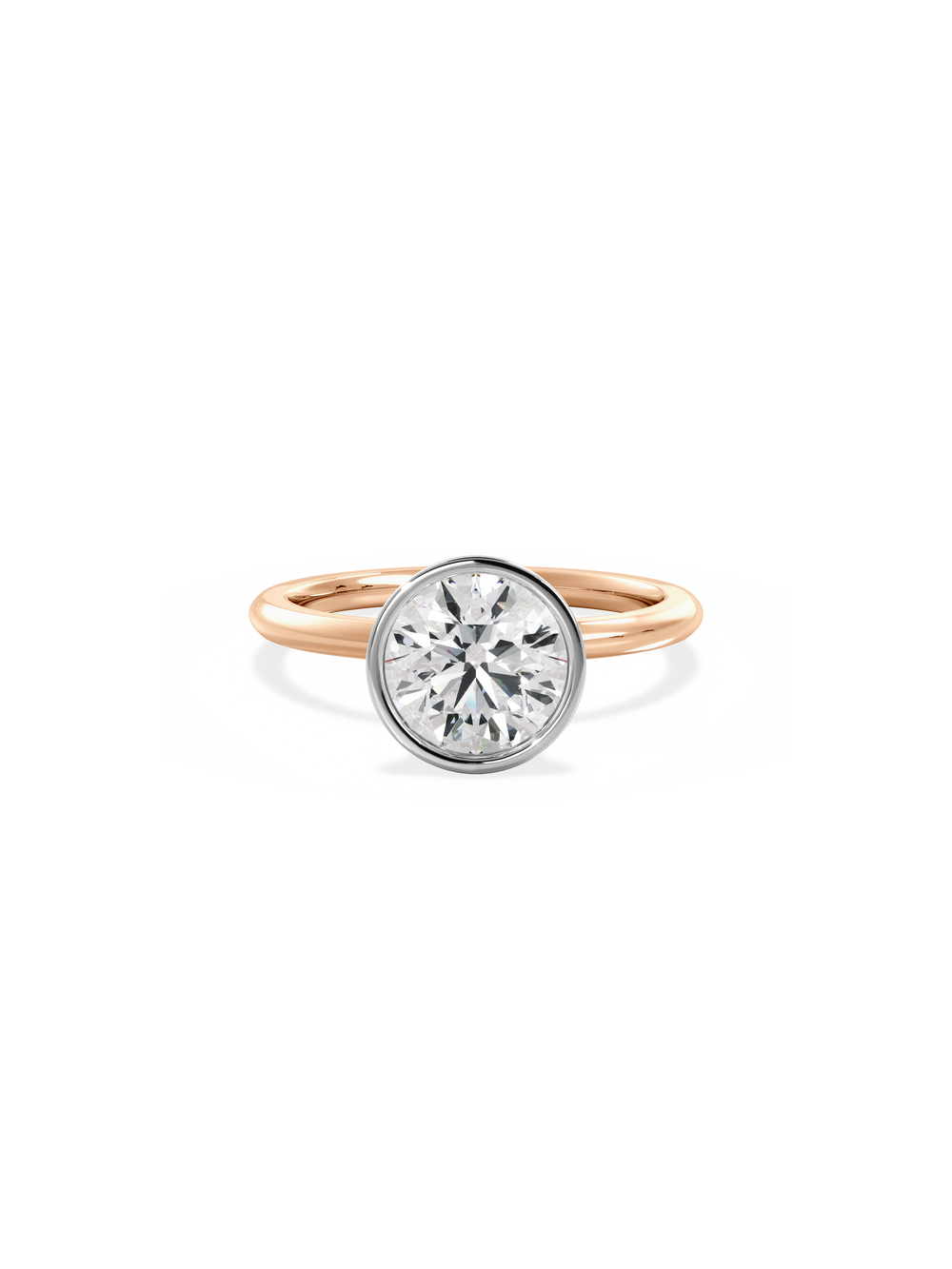 Round Signature Bezel Solitaire - View 