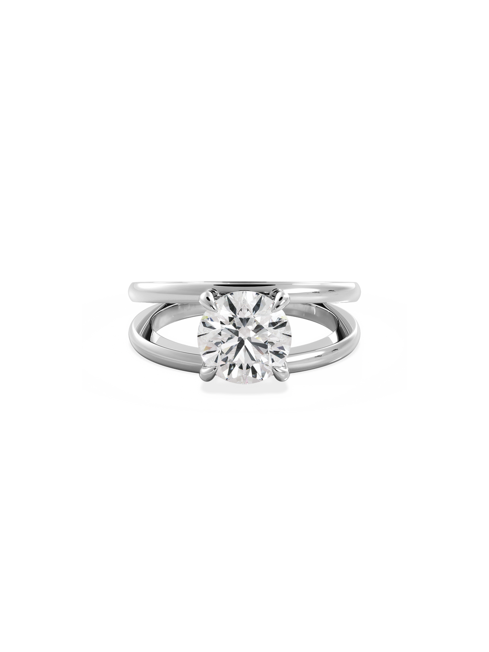 Round Signature Double Band Ring - View 