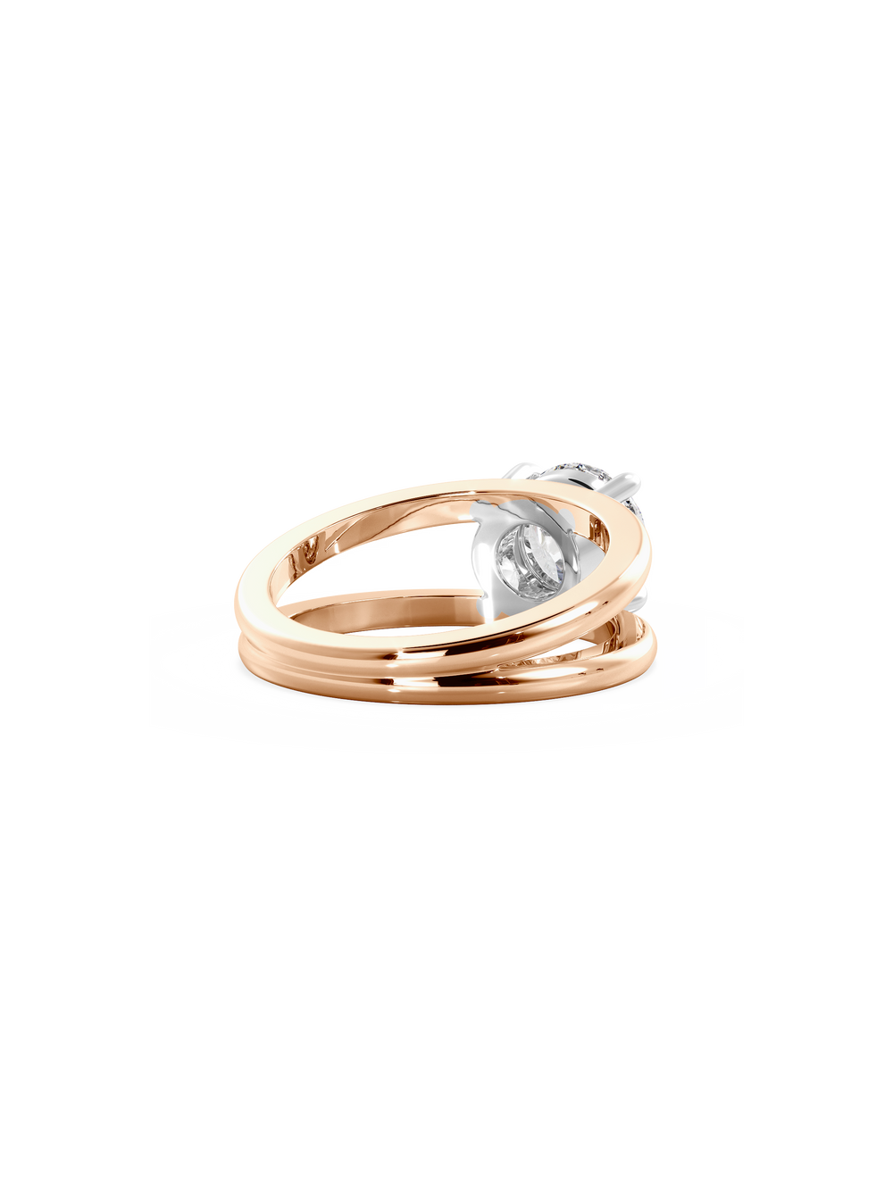 Round Signature Double Band Ring - View 