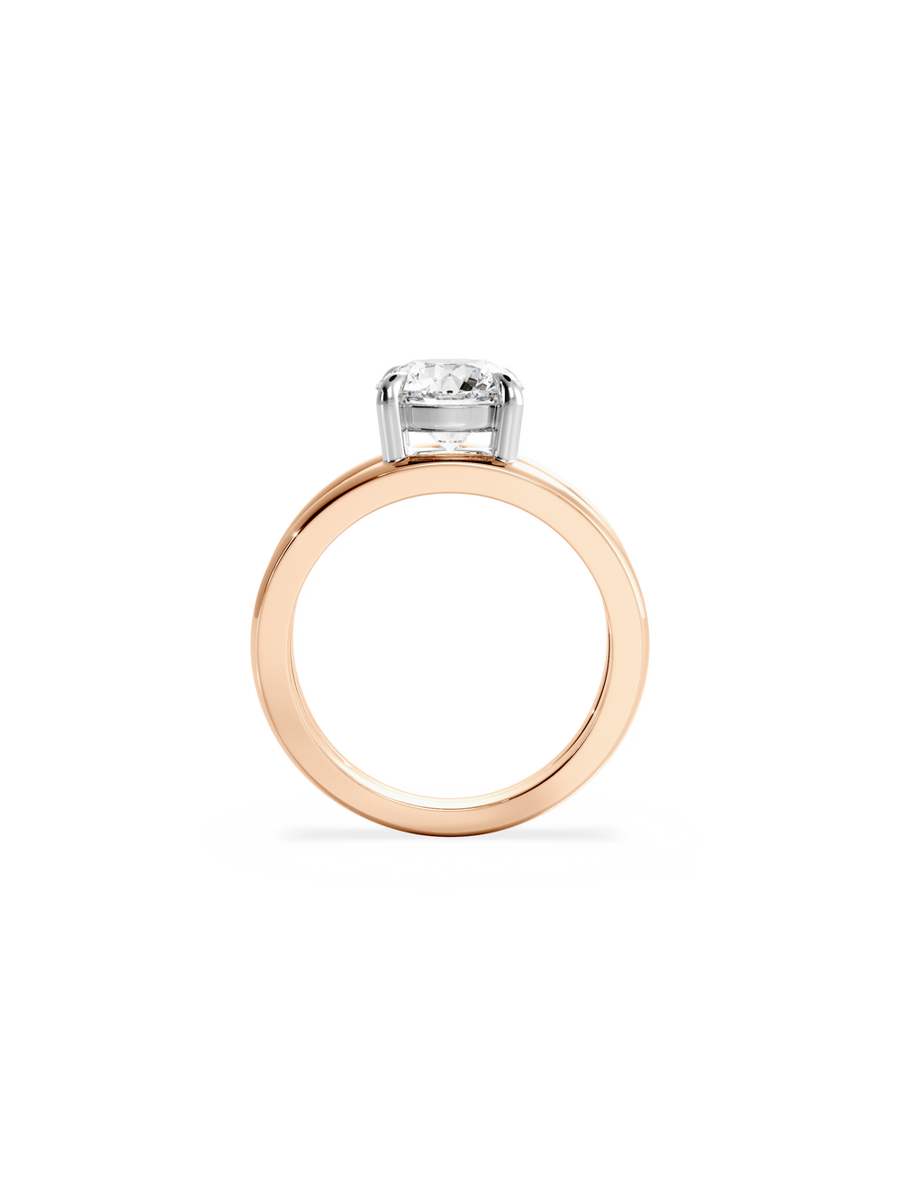 Round Signature Double Band Ring - View 