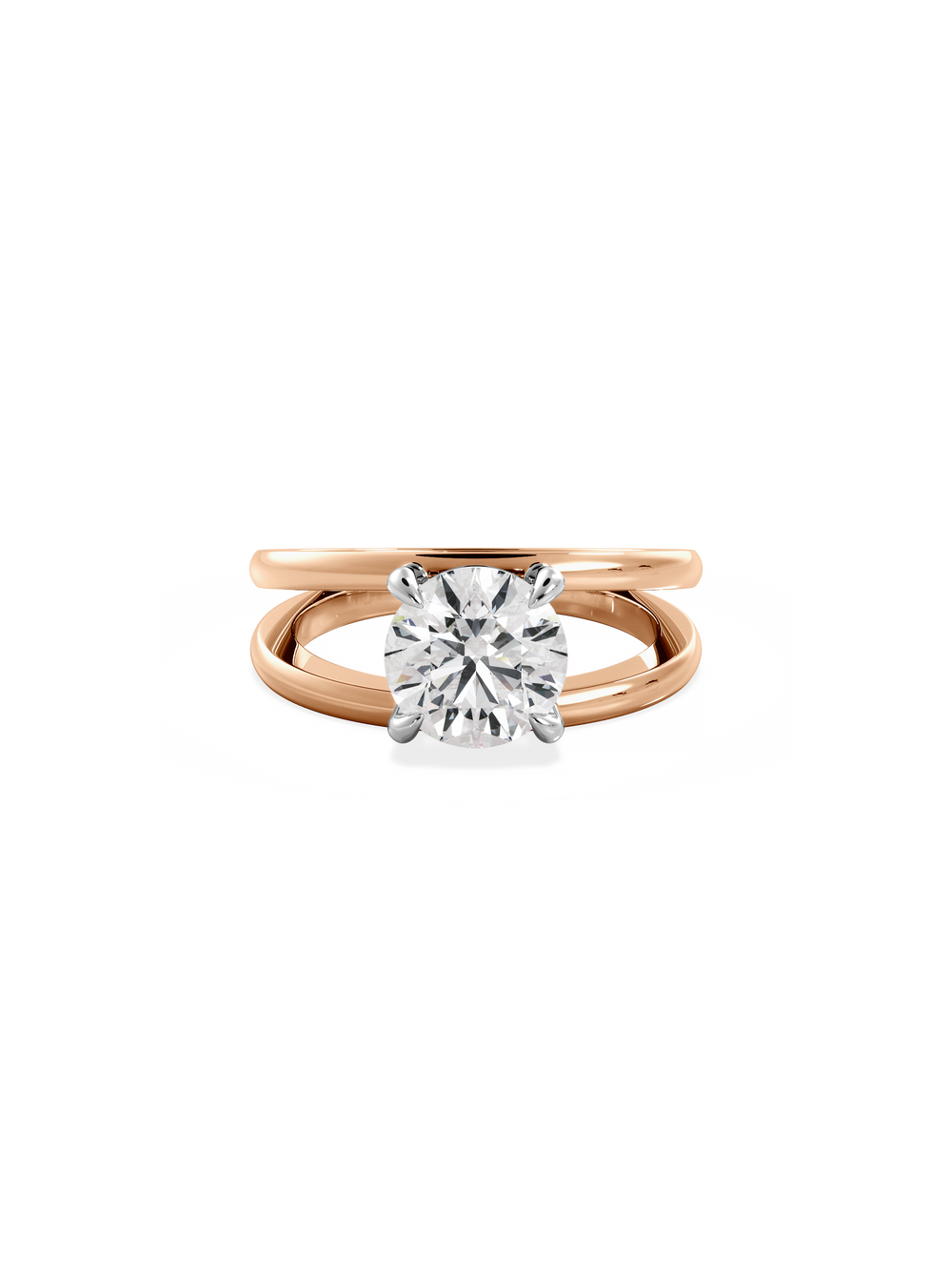 Round Signature Double Band Ring - View 