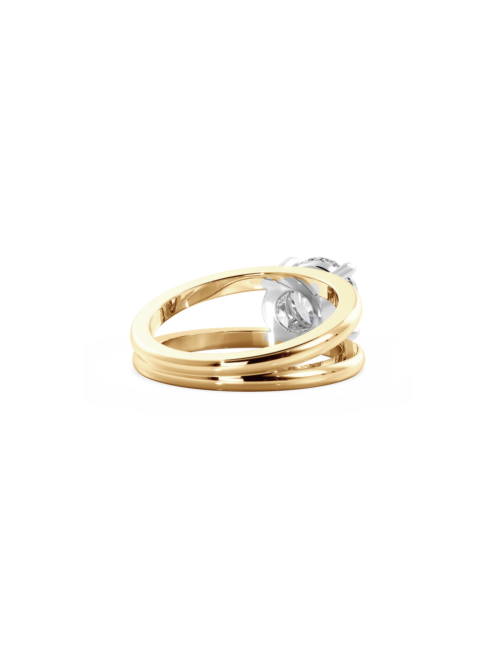 Round Signature Double Band Ring - View 