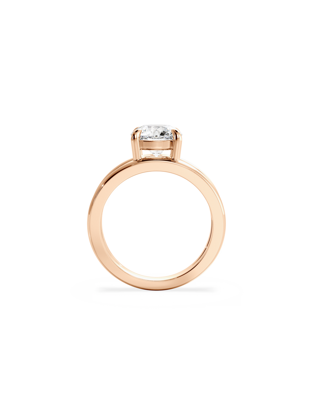 Round Signature Double Band Ring - View 