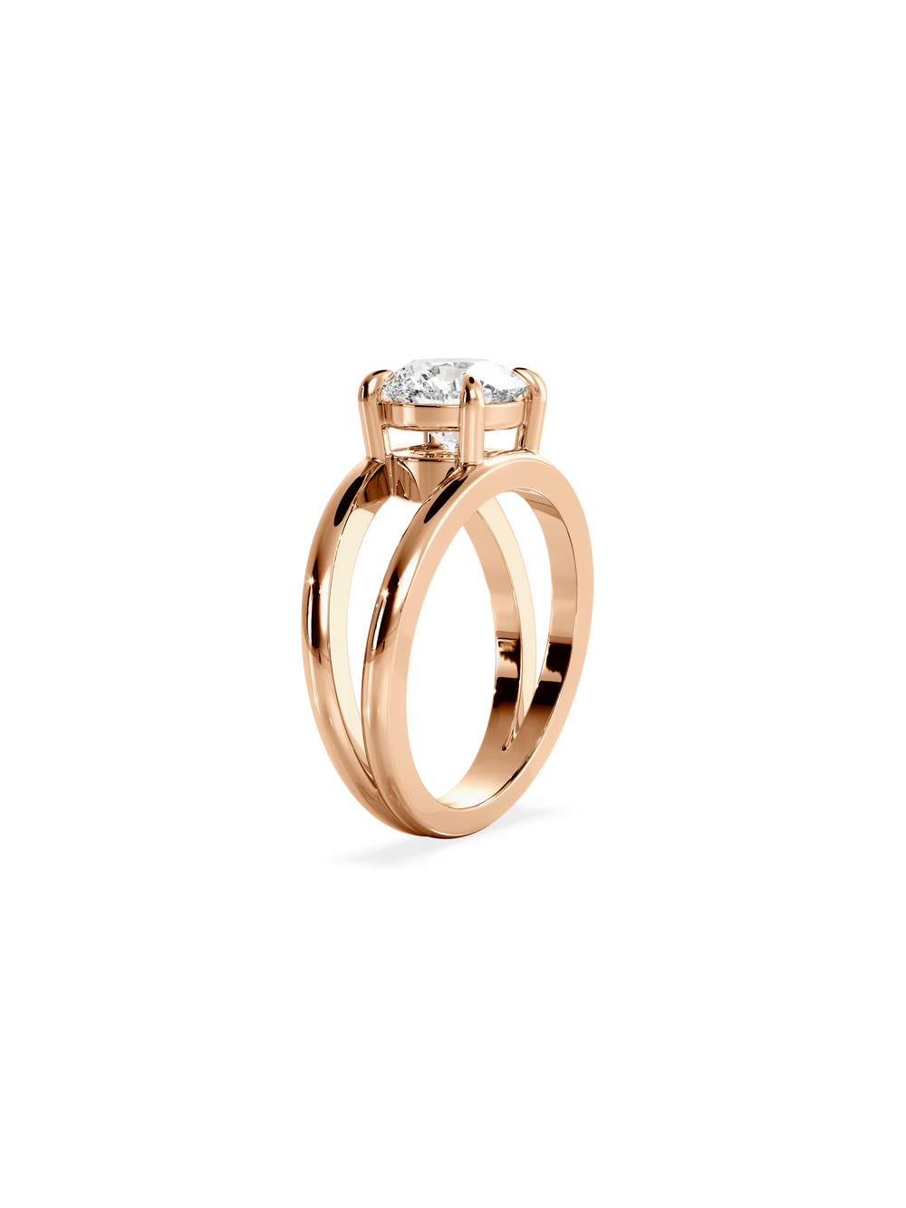 Round Signature Double Band Ring - View 