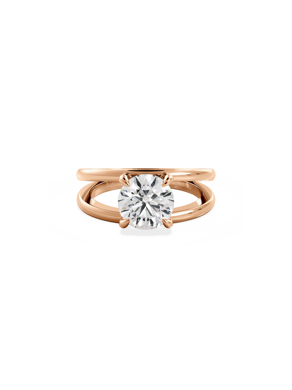 Round Signature Double Band Ring - View 
