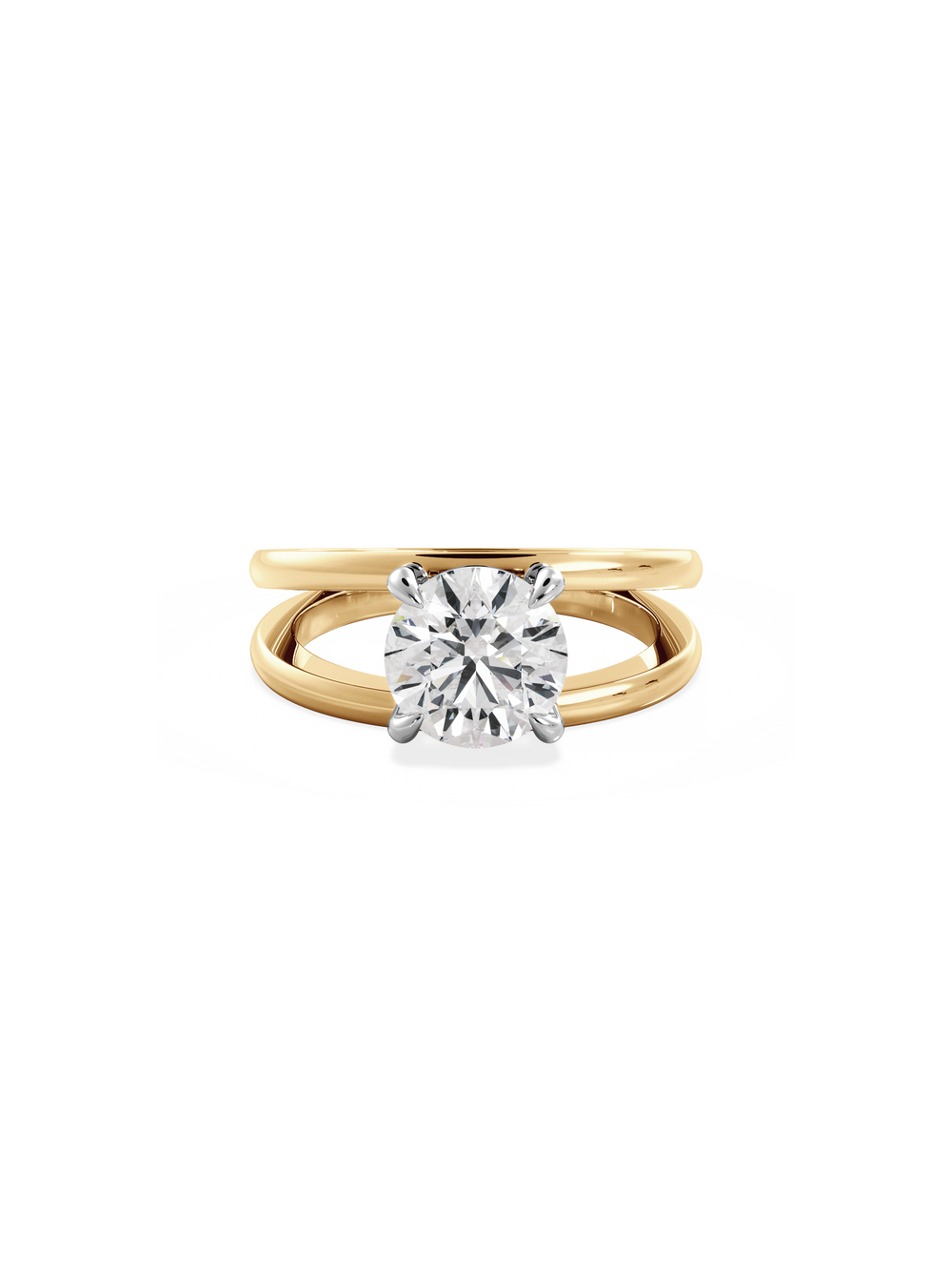 Round Signature Double Band Ring - View 