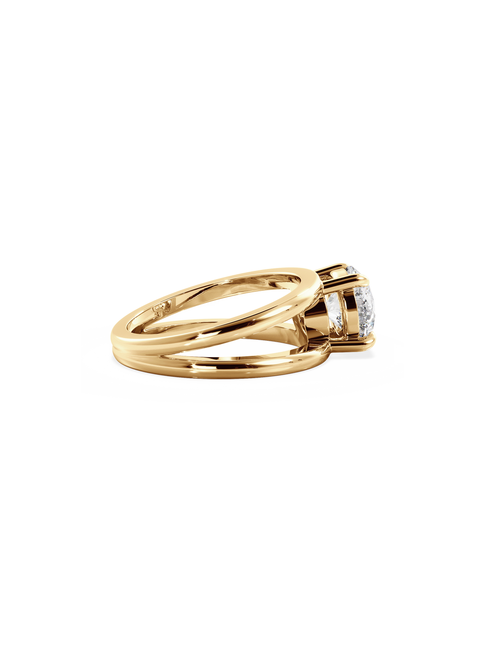 Round Signature Double Band Ring - View 