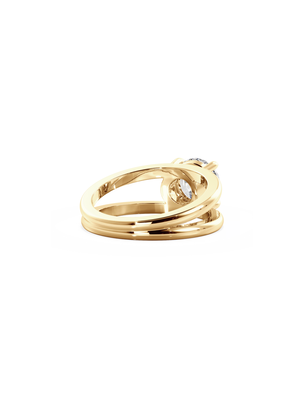 Round Signature Double Band Ring - View 