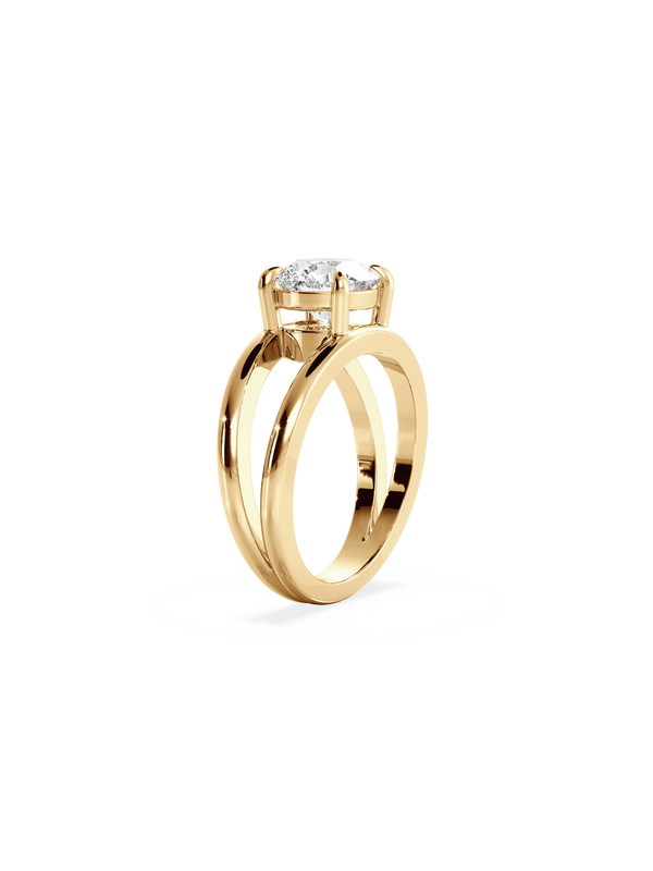 Round Signature Double Band Ring