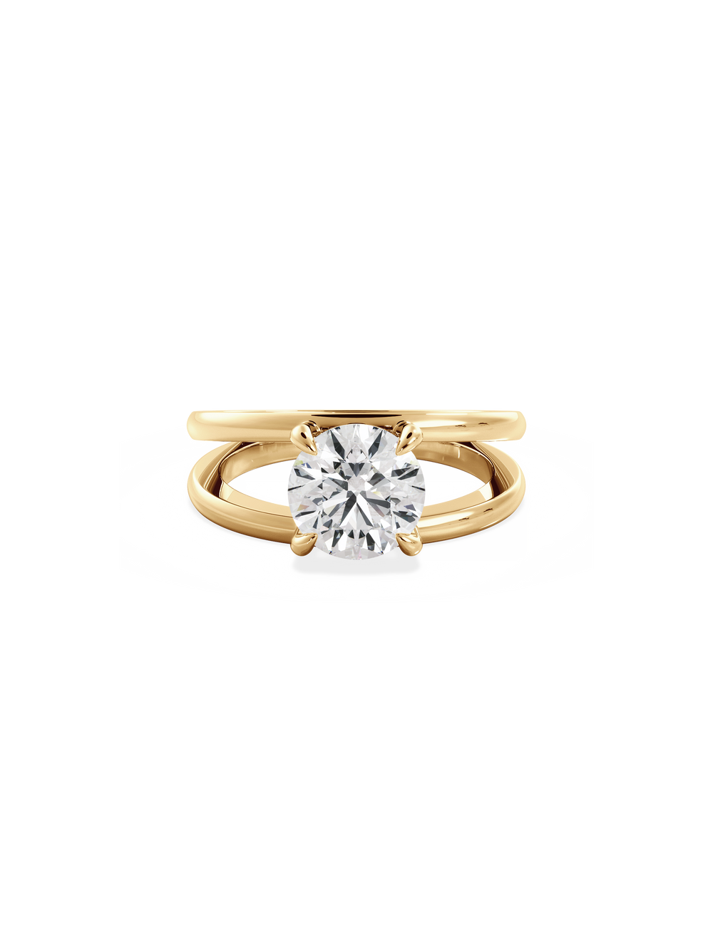 Round Signature Double Band Ring - View 