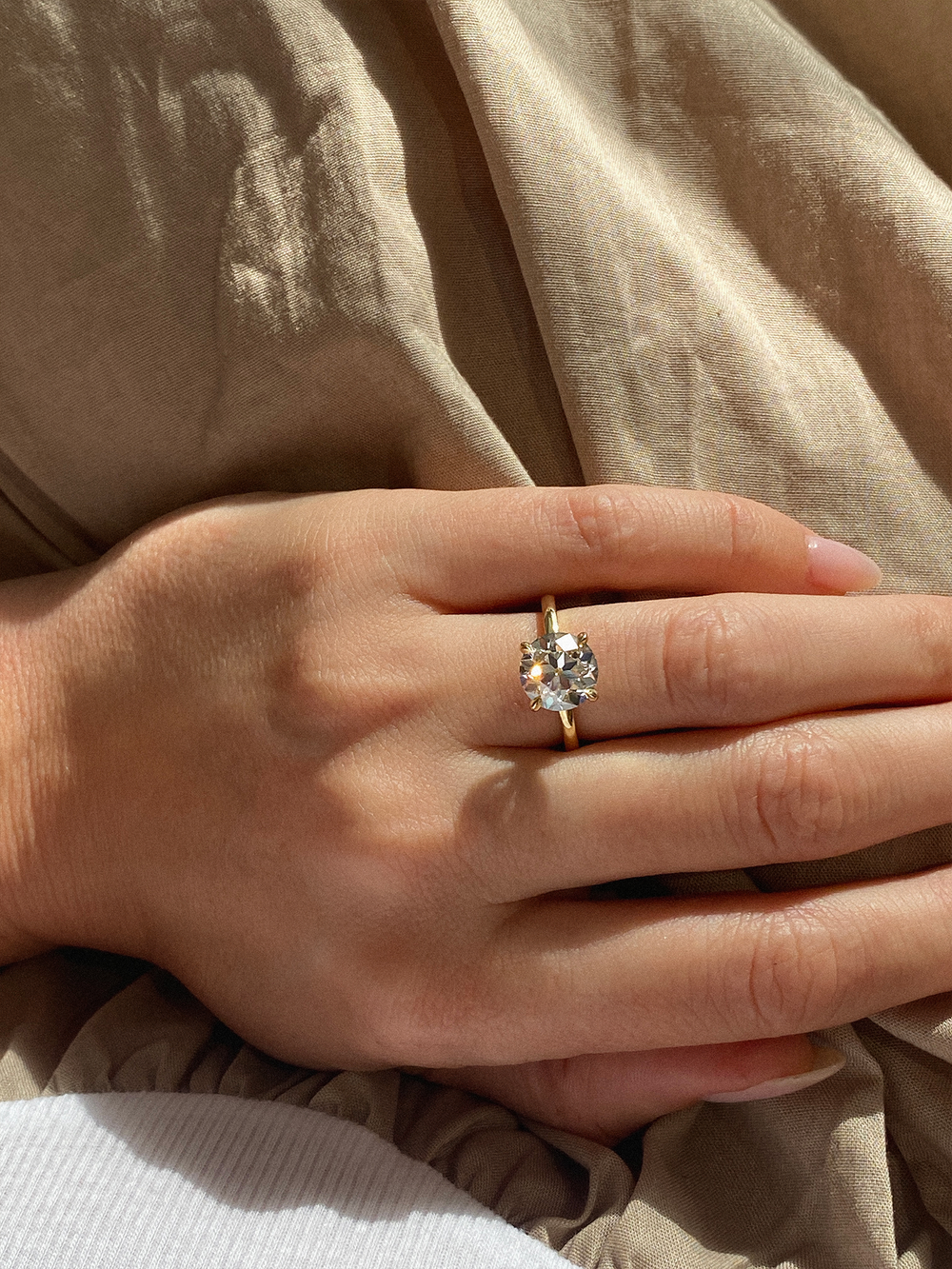 Round Ceremonial Solitaire Ring - View 