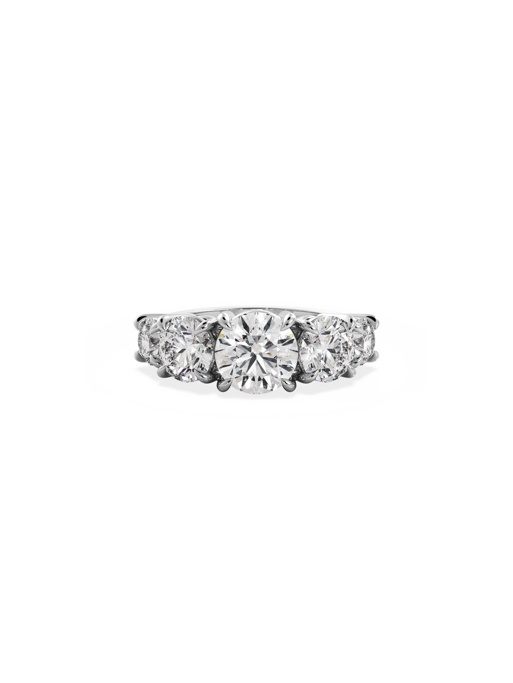 Round Signature Five-Stone - View 
