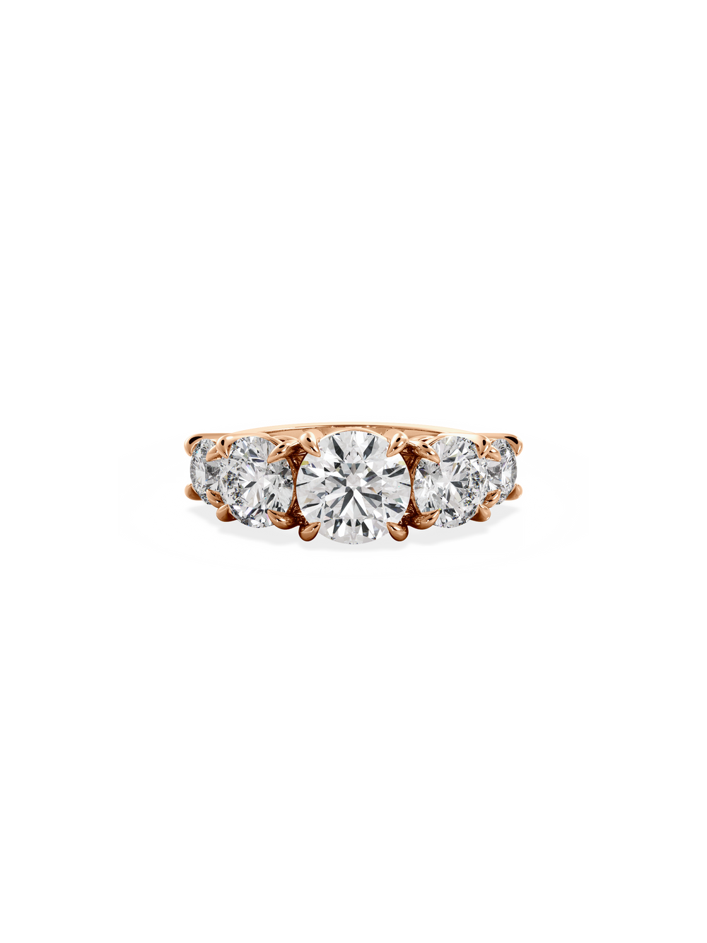Round Signature Five-Stone - View 