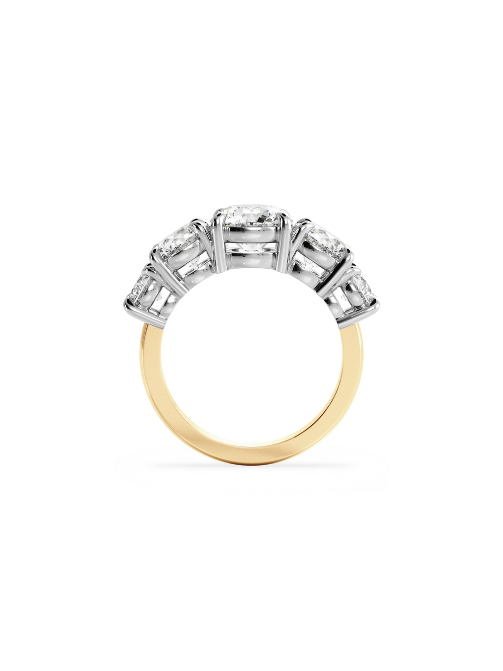 Round Signature Five-Stone - View 